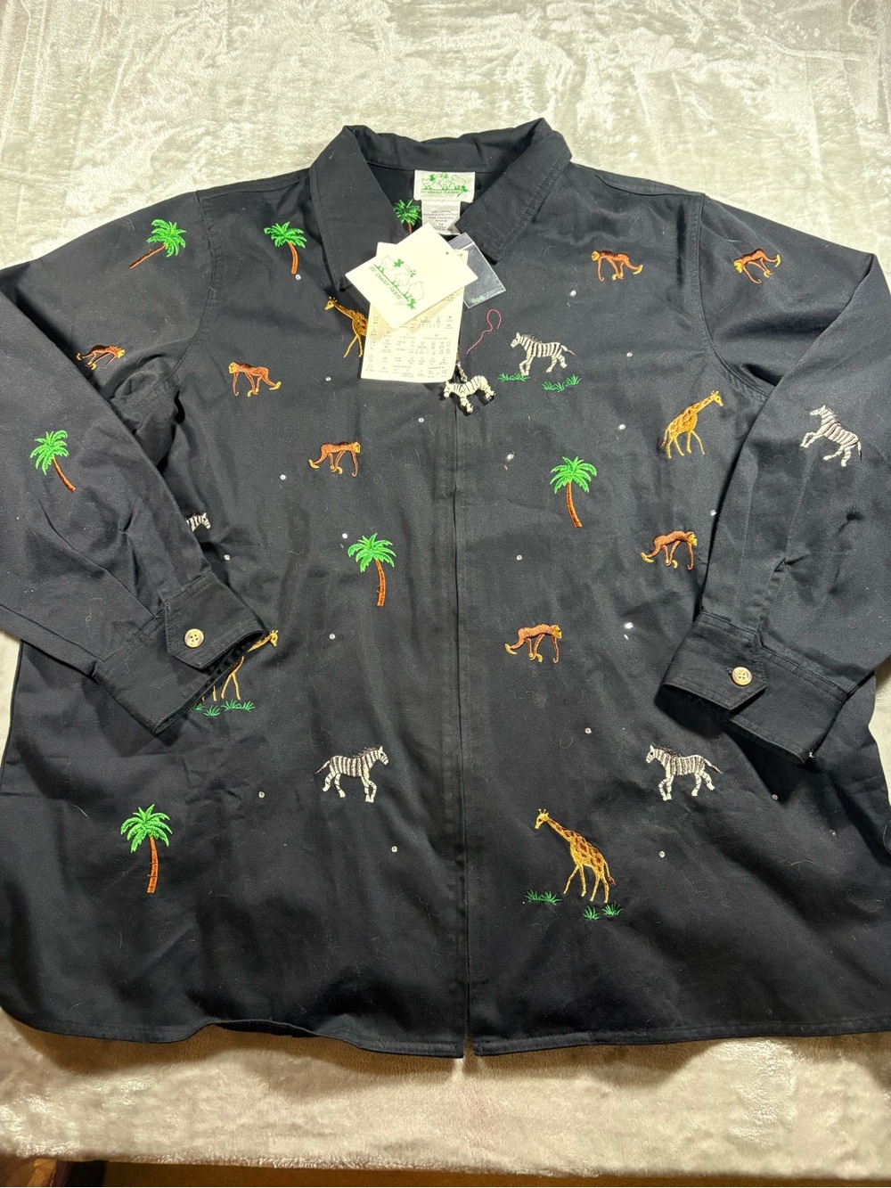 Vintage Quacker Factory Embroidered 100% Cotton Safari Jacket 1X NWT